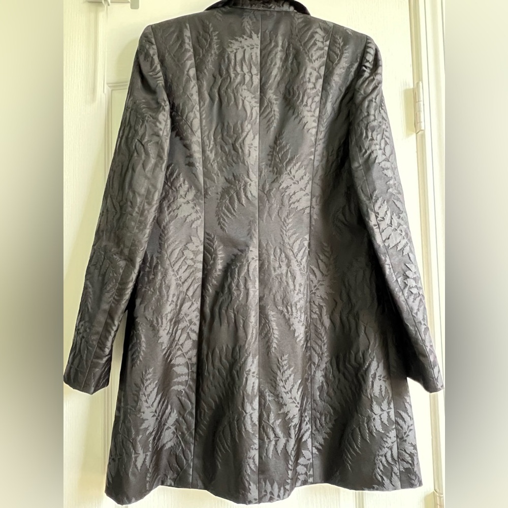 Dana Buchman Embossed Fern Silk Coat - Picture 3 of 10